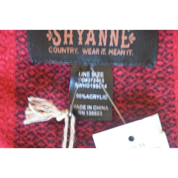 NWT Shyanne Fringe Check Draped Vest Handkerchief Hem Women's One Size Black Red - Picture 5 of 6